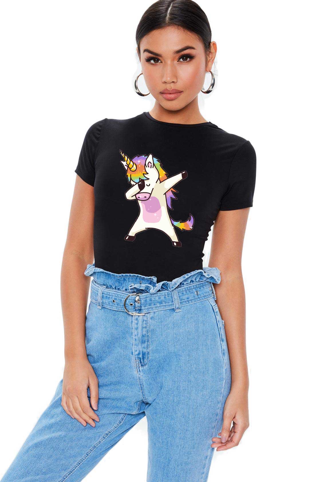 Tricou dama negru - Cool Unicorn